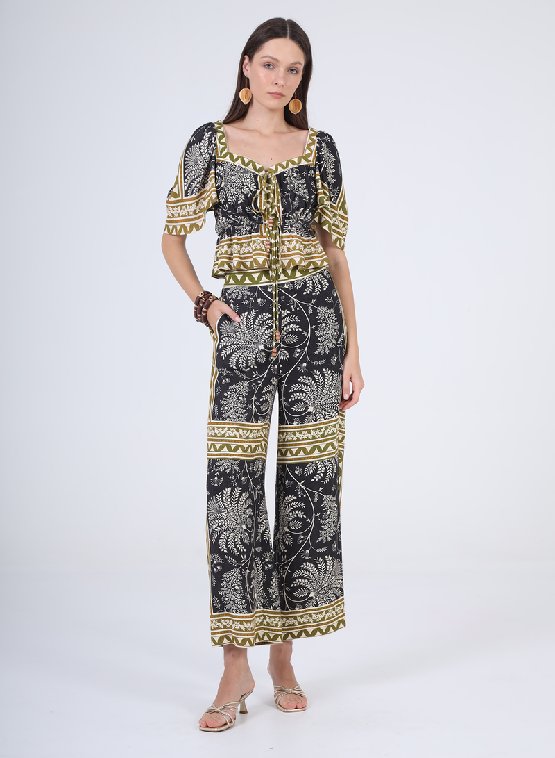 Aylaya Kauai Pants- Mystique fern-Hand In Pocket