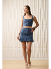 Aylaya Corfu Skirt- Blue Denim-Hand In Pocket
