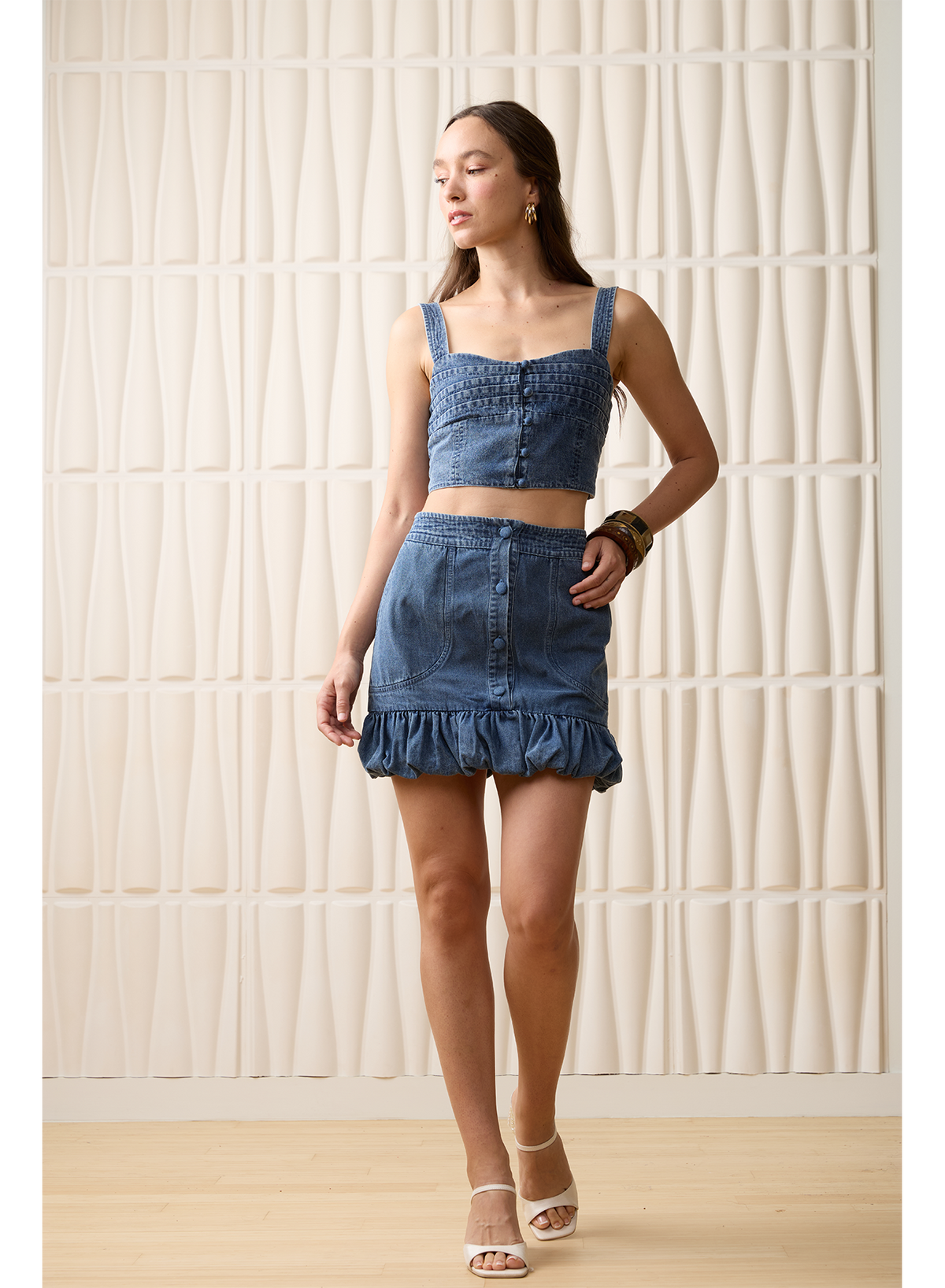 Aylaya Corfu Skirt- Blue Denim ***FINAL SALE***-Hand In Pocket