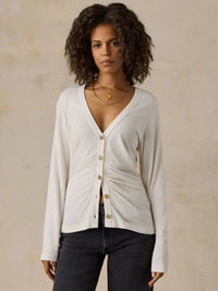 Faherty Cotton Hemp LS Top - White-Hand In Pocket