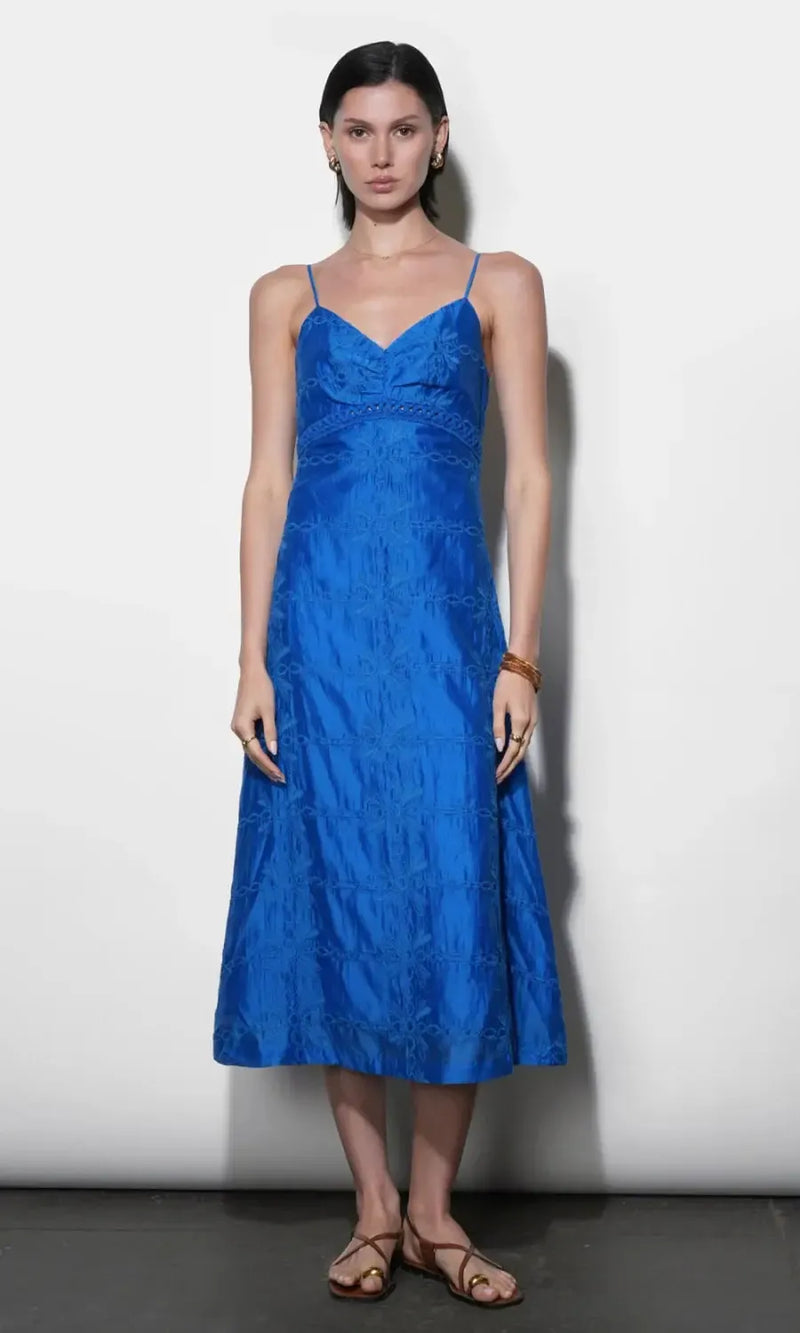Greylin Abigail Midi Dress - Jelly Blue-Hand In Pocket