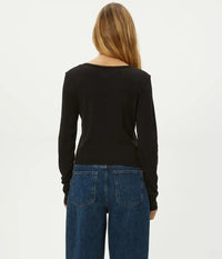 Michael Stars Lizzie LS Tee- Black-Hand In Pocket