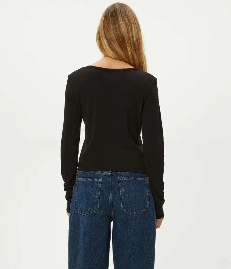 Michael Stars Lizzie LS Tee- Black-Hand In Pocket