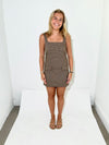 Forrest Plaid Mini Dress - Brown-Hand In Pocket