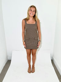 Forrest Plaid Mini Dress - Brown-Hand In Pocket
