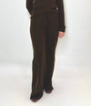 Bobi Ribbed Wideleg Pant- Umber