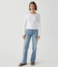 Michael Stars Orion Crop Tee - White-Hand In Pocket
