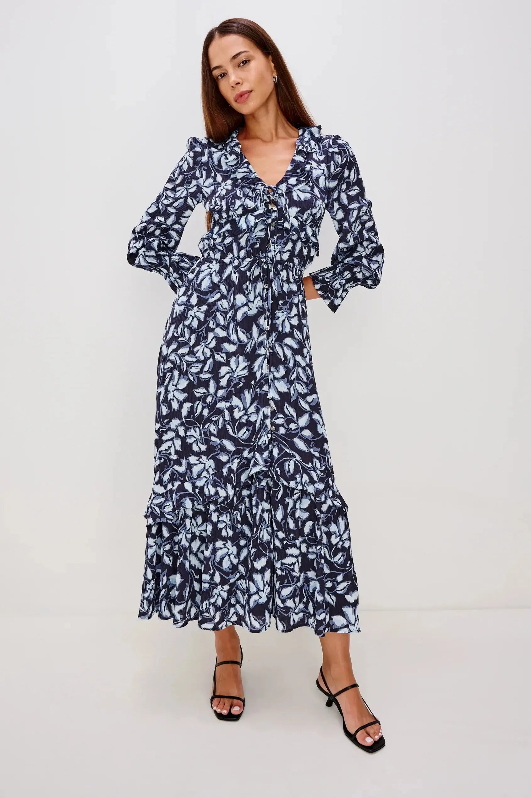 Rails Betty Midi Dress- Navy Jasmine-Hand In Pocket