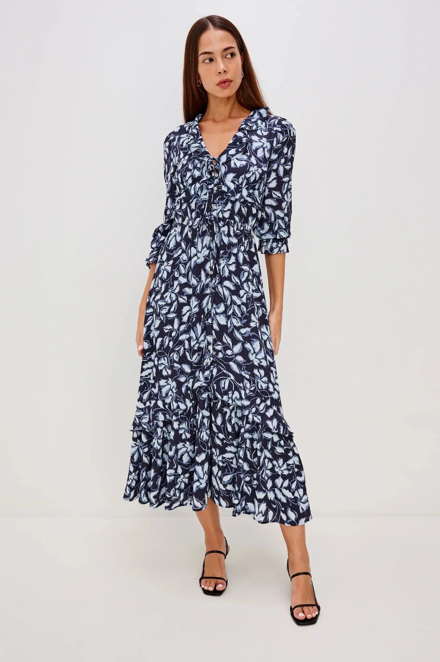 Rails Betty Midi Dress- Navy Jasmine-Hand In Pocket