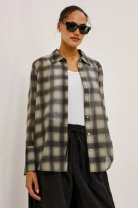 Rails Bishop Shirt - Onyx Taupe-Hand In Pocket