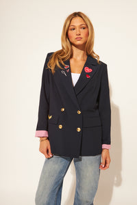 John & Jenn Blaine Blazer- Indigo-Hand In Pocket