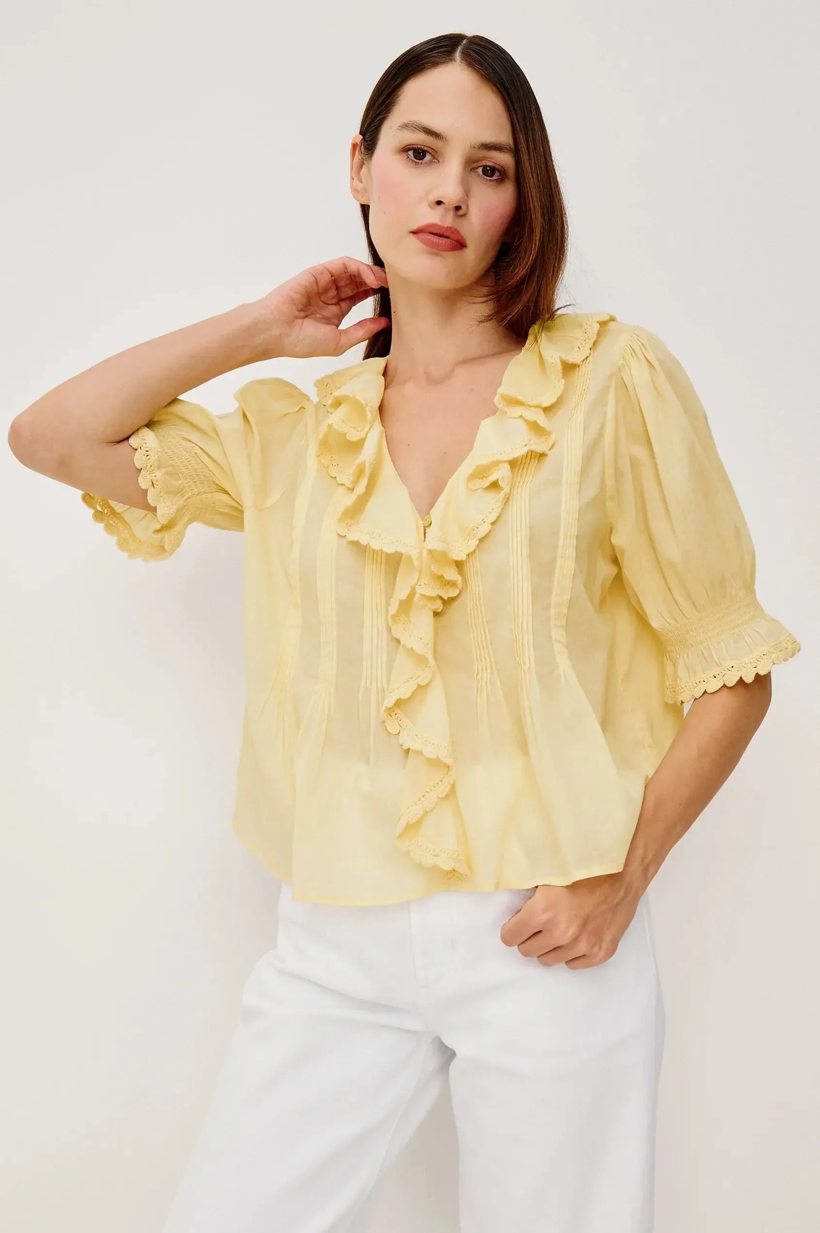 Rails Bloom Shirt - Sunshine-Hand In Pocket