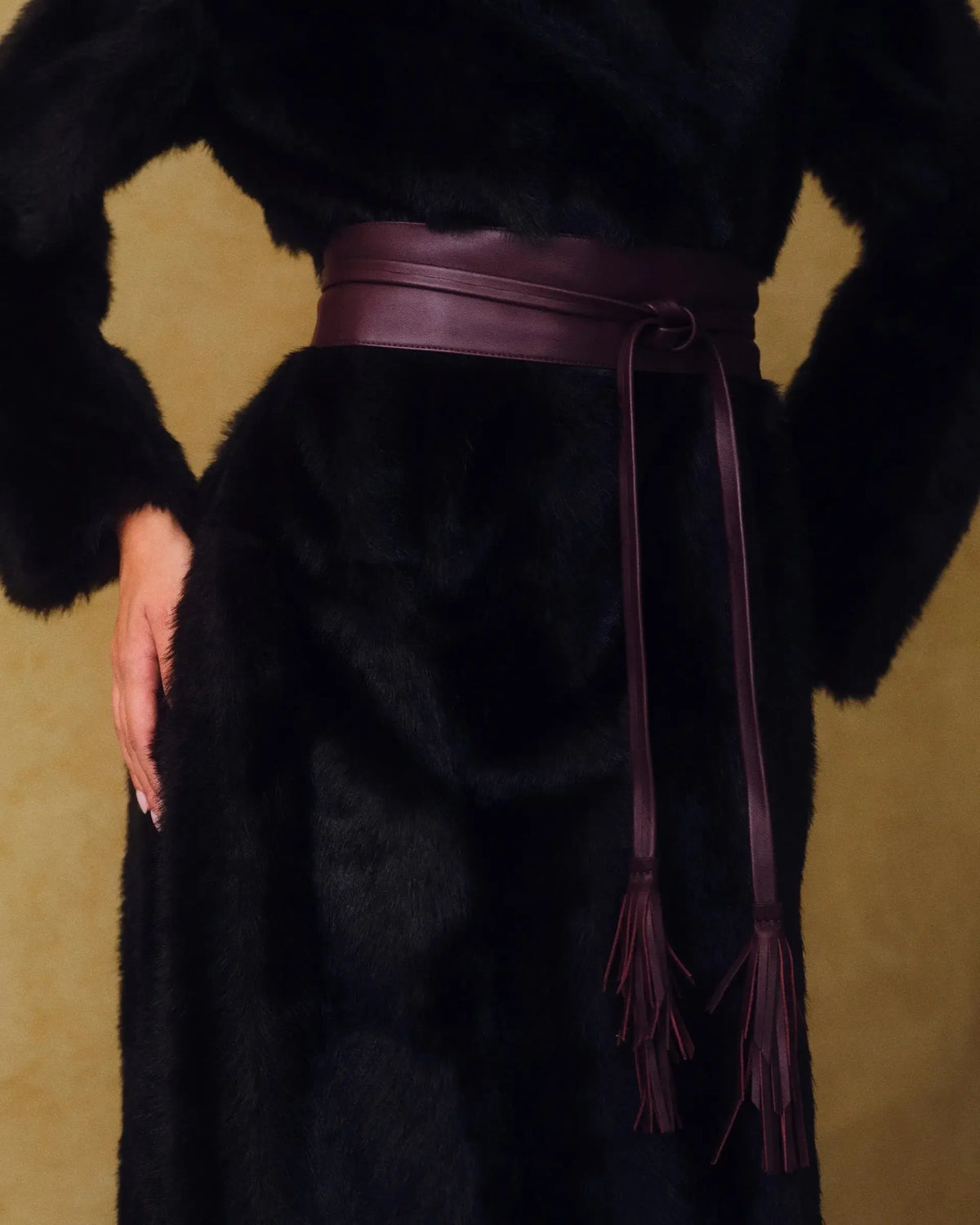 B-Low The Belt Aaliyah Leather Wrap - Cabernet-Hand In Pocket