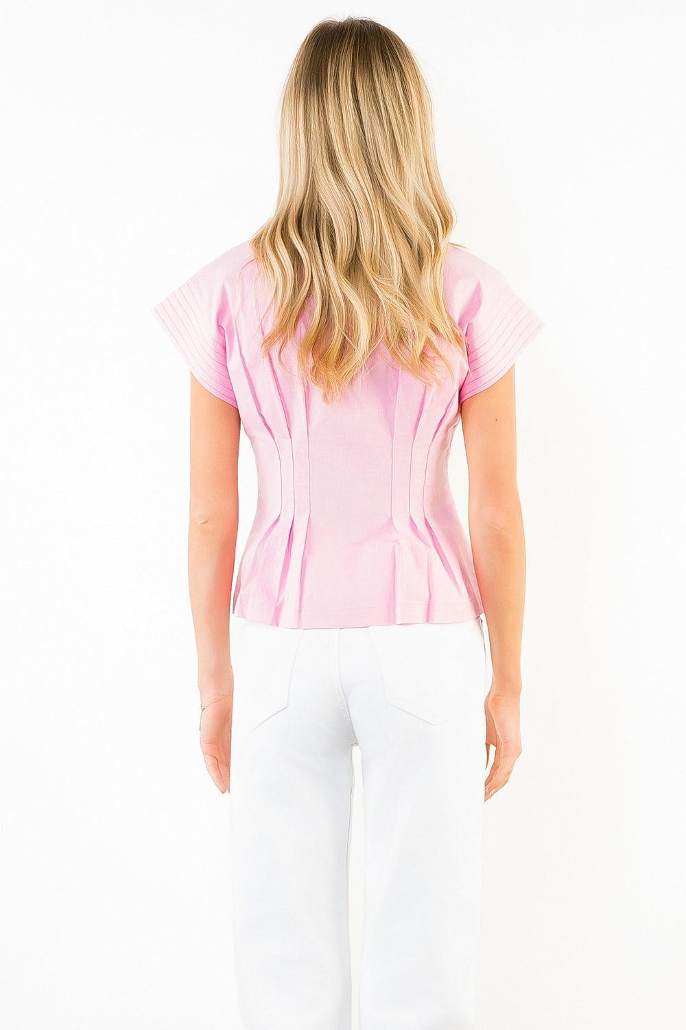THML Palmer Button Down Top - Pink-Hand In Pocket