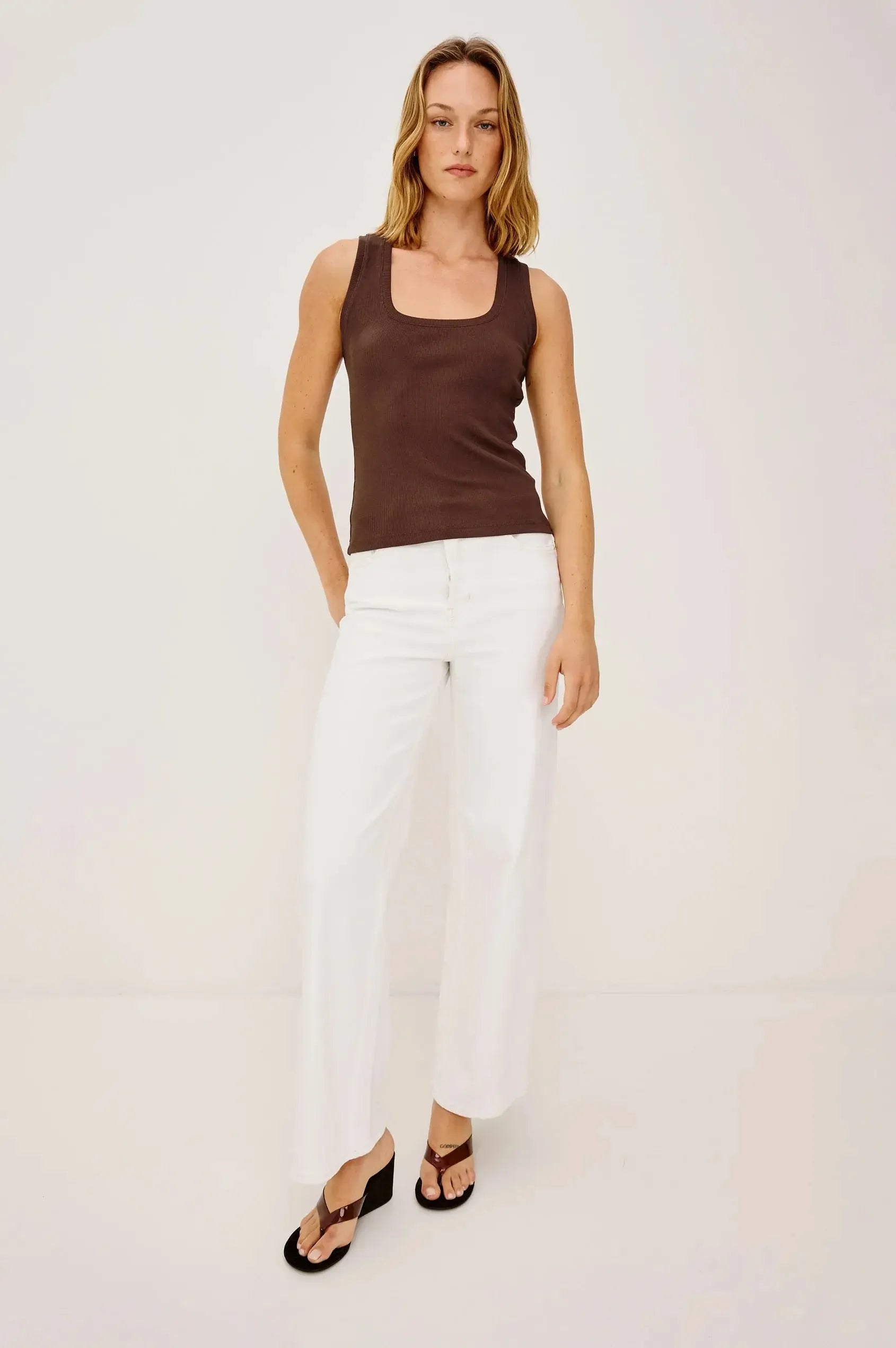Rails Bobbie Tank - Espresso-Hand In Pocket