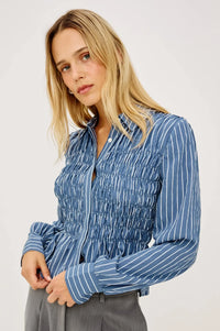 Rails Bradshaw Shirt - Washed Indigo Stripe-Hand In Pocket