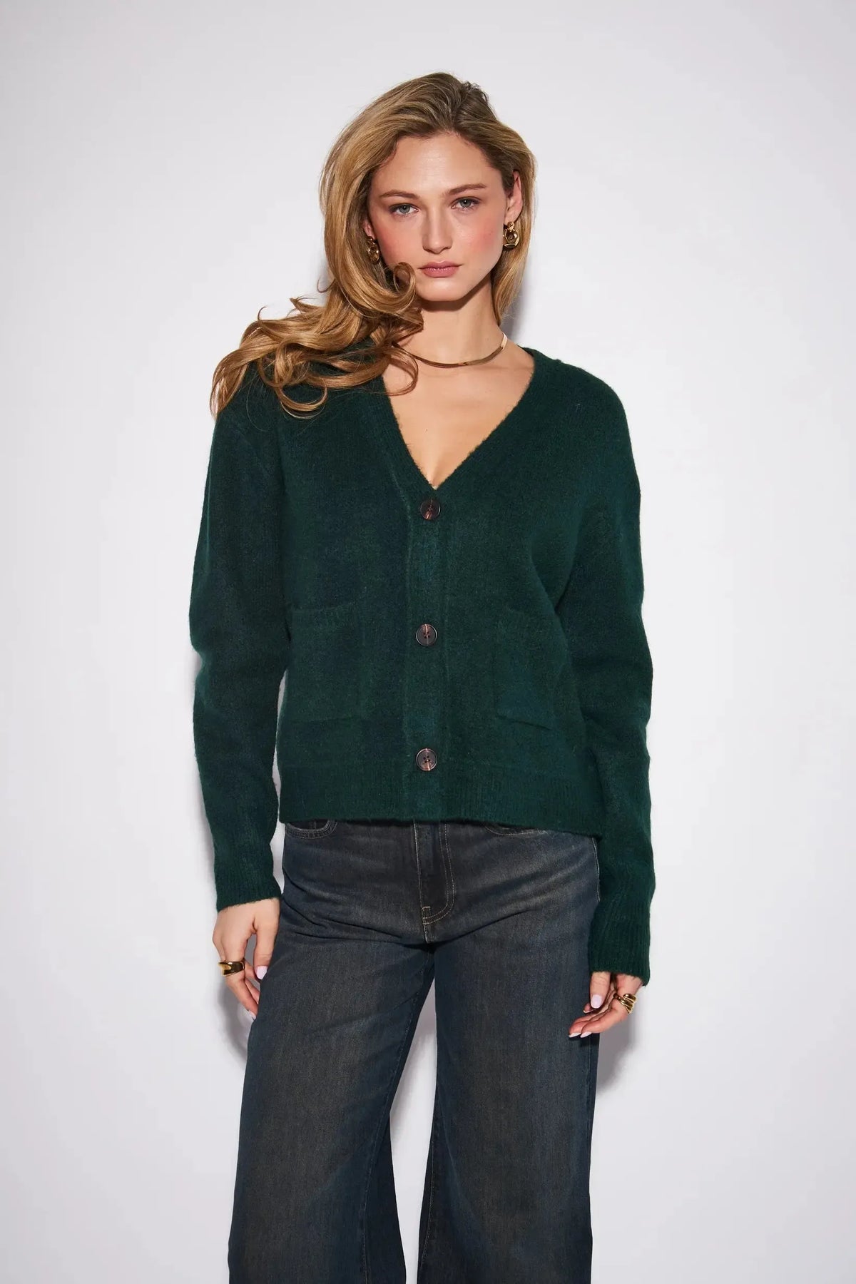 John & Jenn Braxton Cardigan - Foilage-Hand In Pocket