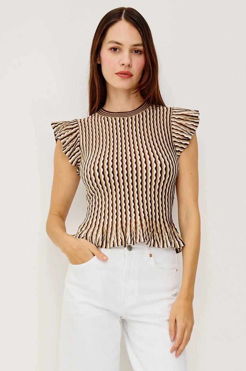 Rails Bryn Top - Brown Stripe-Hand In Pocket