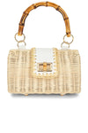 BTB Mason Bamboo Clutch- Natural-Hand In Pocket