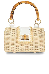 BTB Mason Bamboo Clutch- Natural-Hand In Pocket