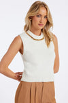 Bishop + Young Savoy Sweater Tank- Ivory-Hand In Pocket