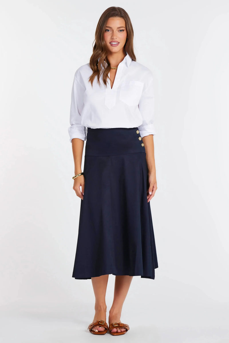 Bishop + Young Kayla Skirt - Indigo-Hand In Pocket