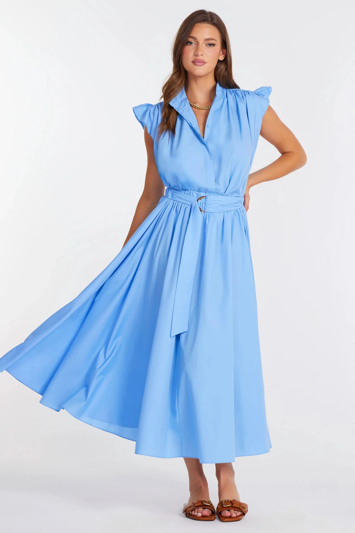 Bishop + Young Camryn Poplin Skirt - Azure-Hand In Pocket