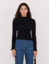 MINKPINK Kenni Pointelle Knit - Black-Hand In Pocket