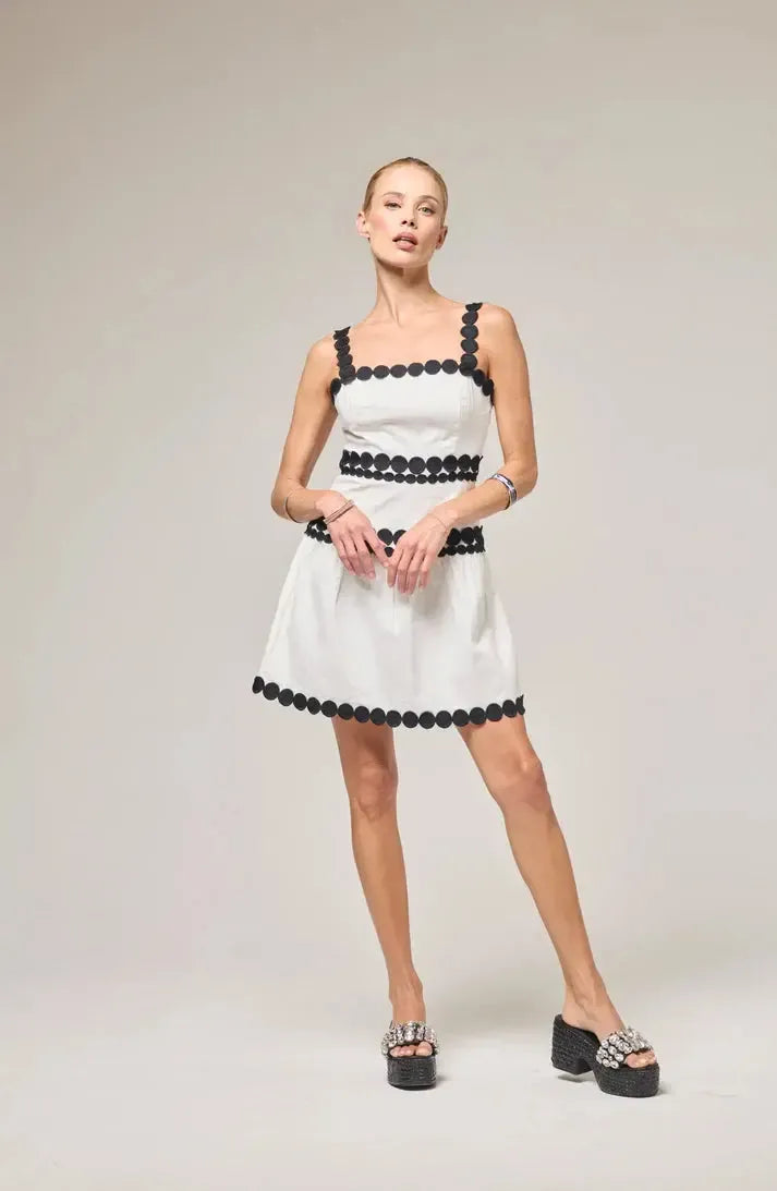 BTB Ciara Dress - Ivory/Black-Hand In Pocket