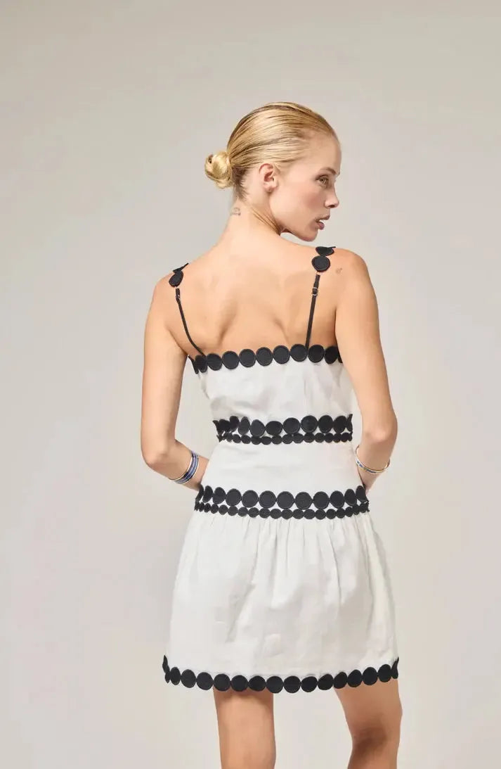 BTB Ciara Dress - Ivory/Black-Hand In Pocket