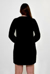 Bobi Henley LS Raglan Dress - Black-Hand In Pocket
