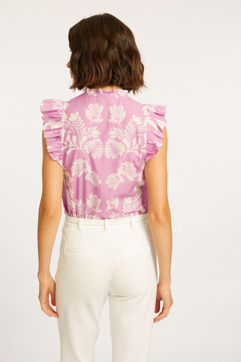 Caballero Evelyn Blouse- Palm Serenade-Hand In Pocket