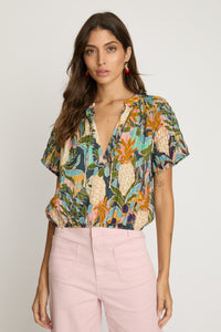 Caballero Zola Top - Baroque Pineapple-Hand In Pocket