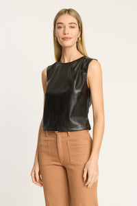 Caballero Jag Top - Black Vegan Leather-Hand In Pocket