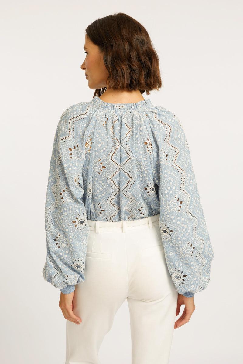 Caballero Aurelia Top- Washed Blue-Hand In Pocket