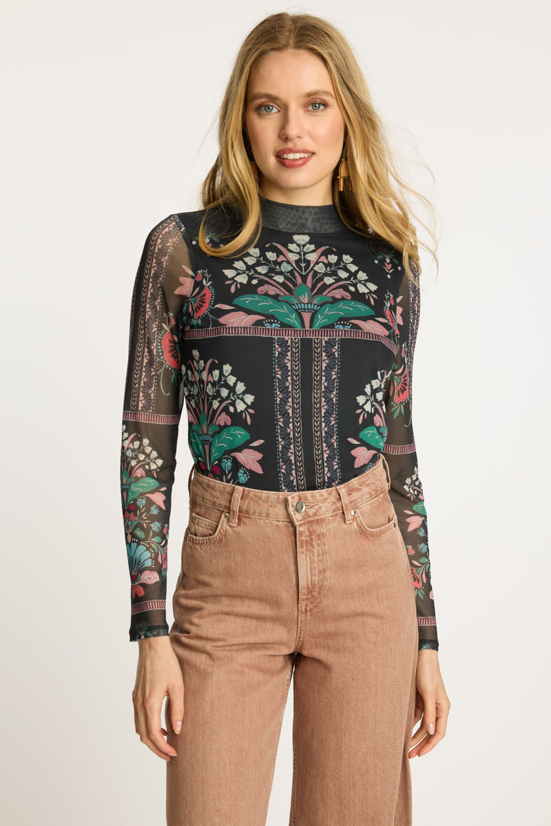 Caballero Marta Top- Twilight Bloom-Hand In Pocket