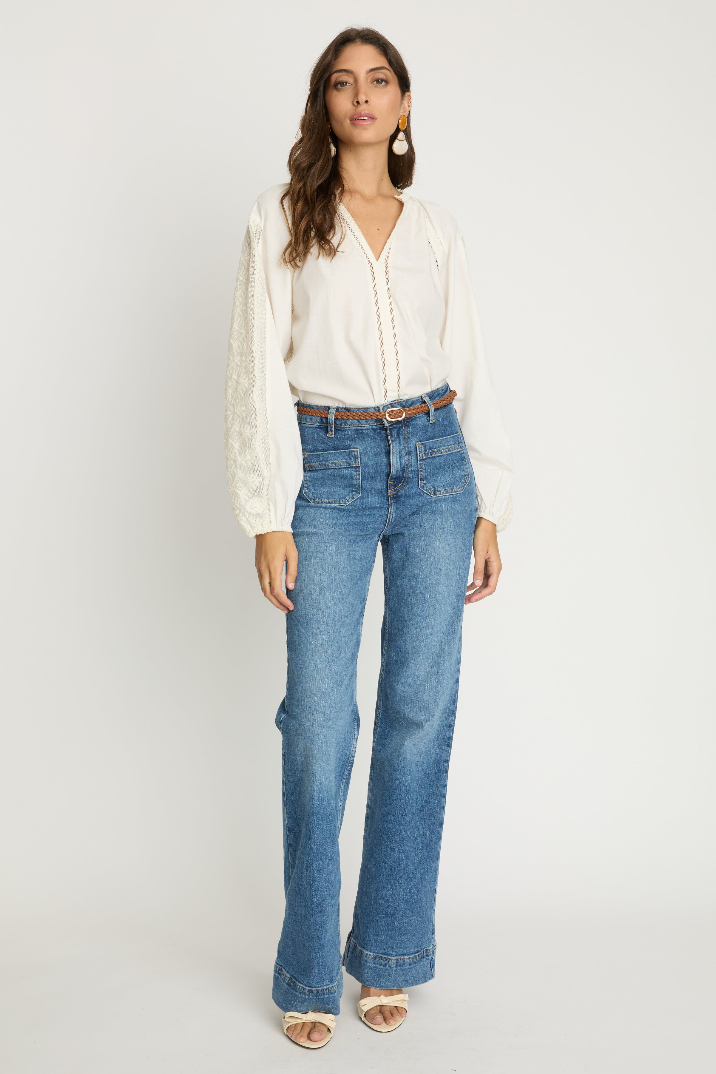 Caballero Miki Top - White-Hand In Pocket