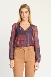 Caballero Sophie Top - Dusky Geo-Hand In Pocket