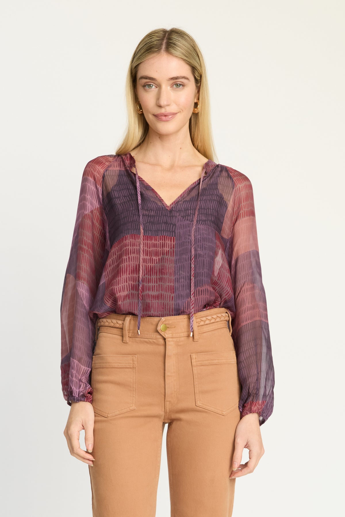 Caballero Sophie Top - Dusky Geo-Hand In Pocket