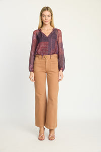 Caballero Sophie Top - Dusky Geo-Hand In Pocket
