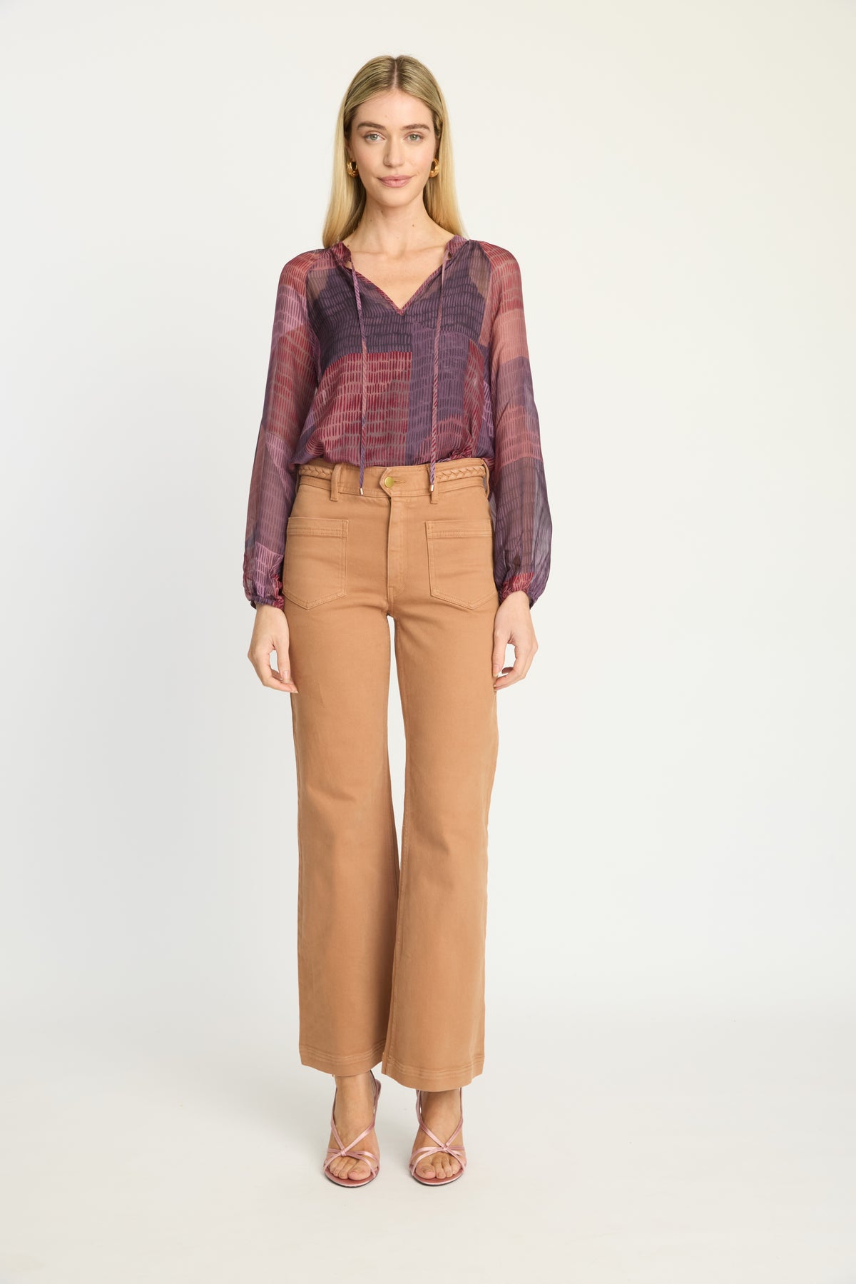 Caballero Sophie Top - Dusky Geo-Hand In Pocket