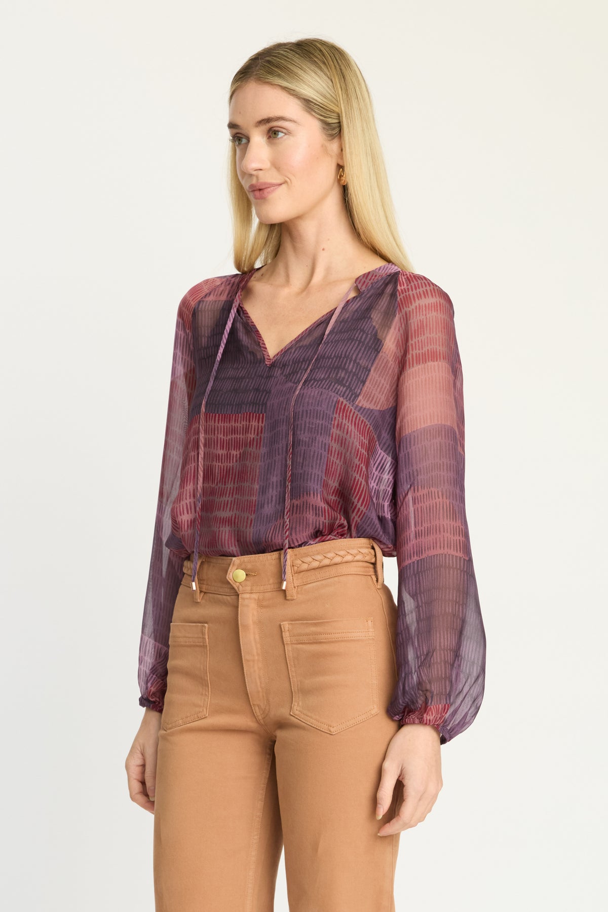 Caballero Sophie Top - Dusky Geo-Hand In Pocket
