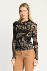 Caballero Marta Top - Star Dust Leaf-Hand In Pocket