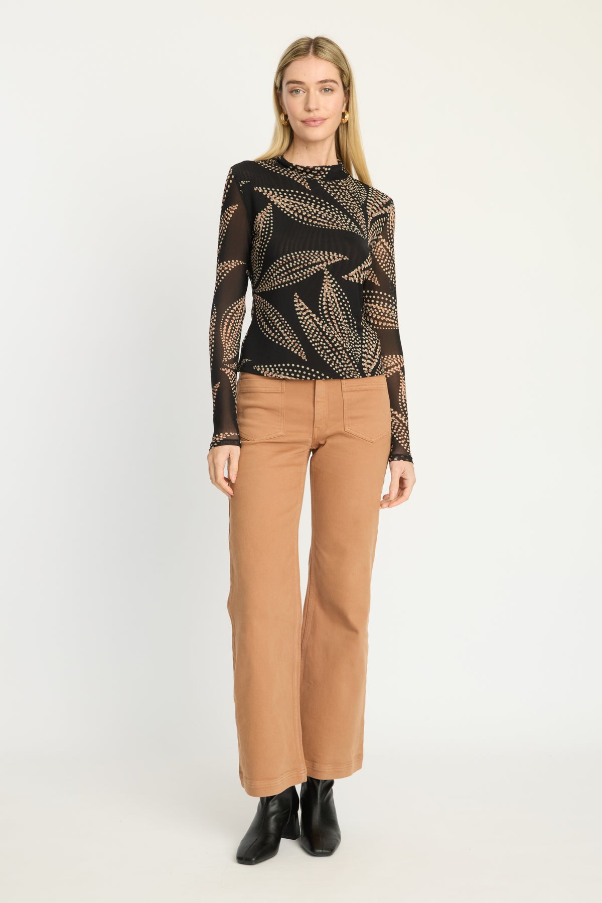 Caballero Marta Top - Star Dust Leaf-Hand In Pocket