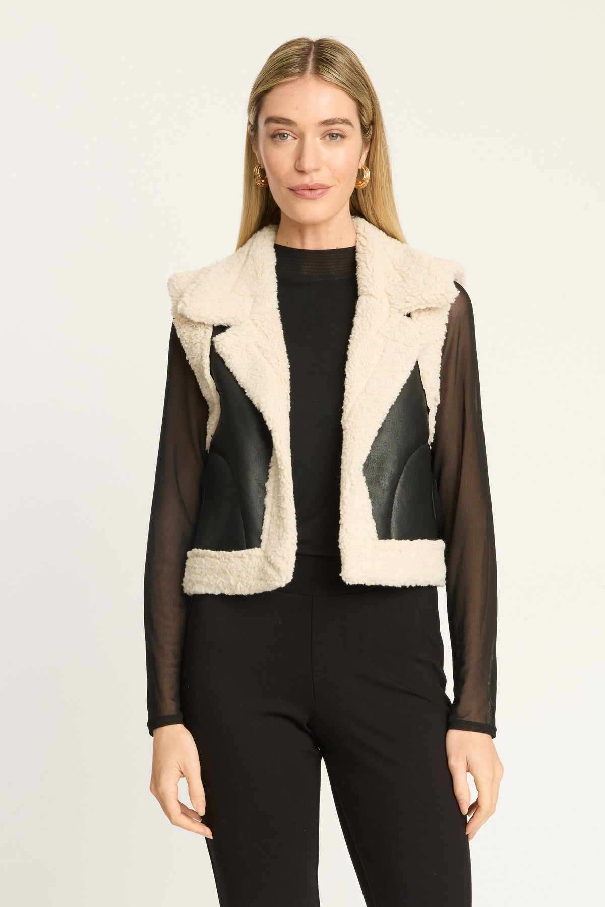Caballero Cove Vest - Cream/Black-Hand In Pocket