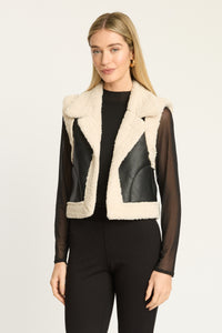 Caballero Cove Vest - Cream/Black-Hand In Pocket