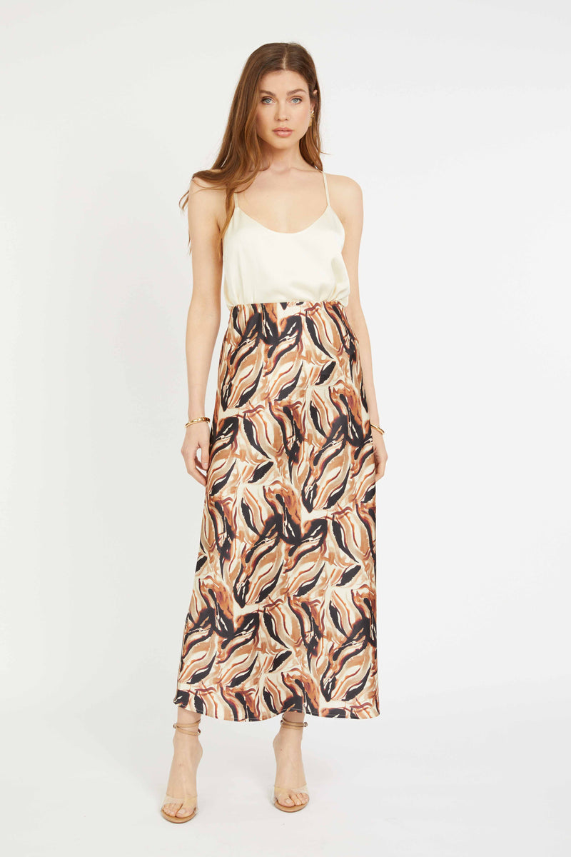 Caballero Bria Skirt- Bushveld Haze-Hand In Pocket