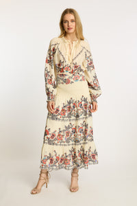 Caballero Chablis Skirt- Zebra Leaf-Hand In Pocket