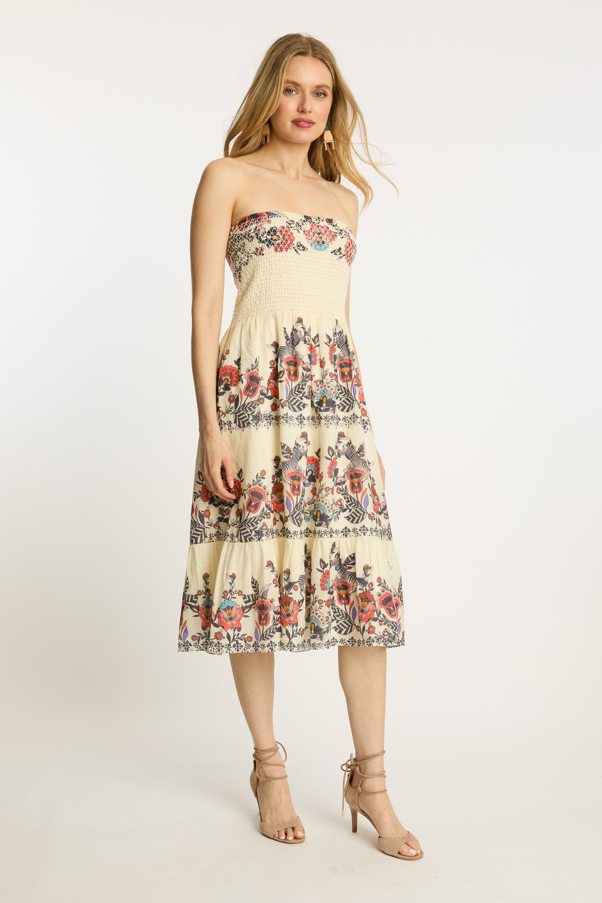 Caballero Chablis Skirt- Zebra Leaf-Hand In Pocket