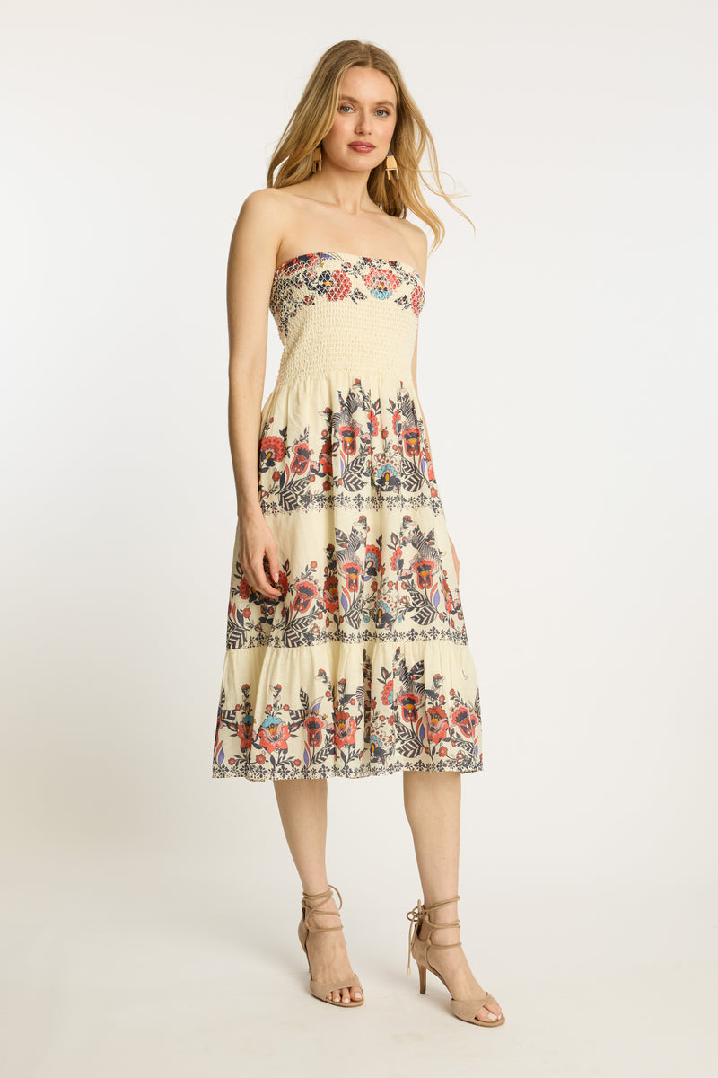 Caballero Chablis Skirt- Zebra Leaf-Hand In Pocket